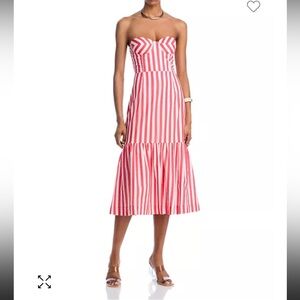 Aqua Red and White Striped Dress size L